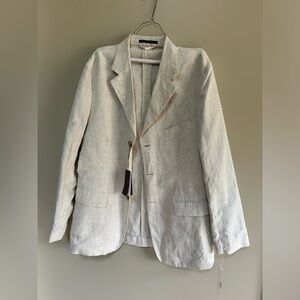 NWT Tasso Elba Oatmeal 100% Luxury Linen Coat Men’s Medium